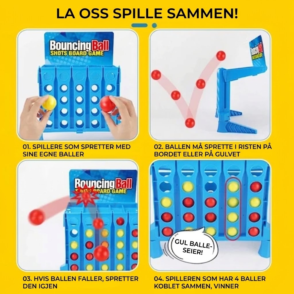 Sprettende 4-på-rad-spill – Bouncing Ball