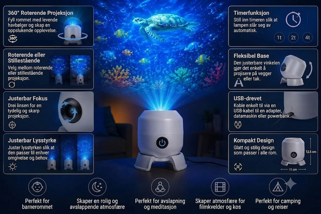 OceanDream havprojektor med roterende LED-lys