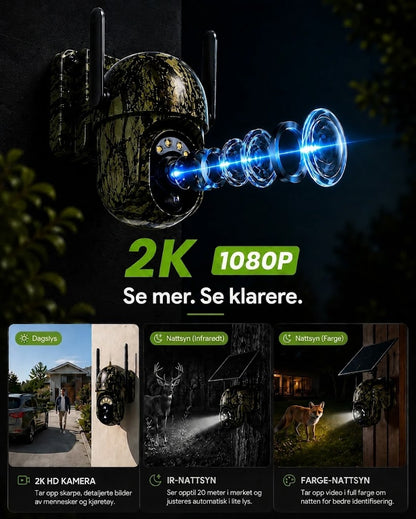 SolarWatch 360 Camo – Trådløst solcelledrevet overvåkingskamera