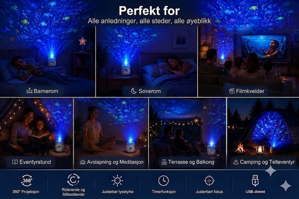 OceanDream havprojektor med roterende LED-lys