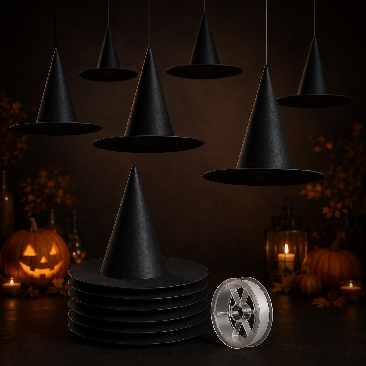 Svevende heksehatter – årets magiske Halloween-dekorasjon