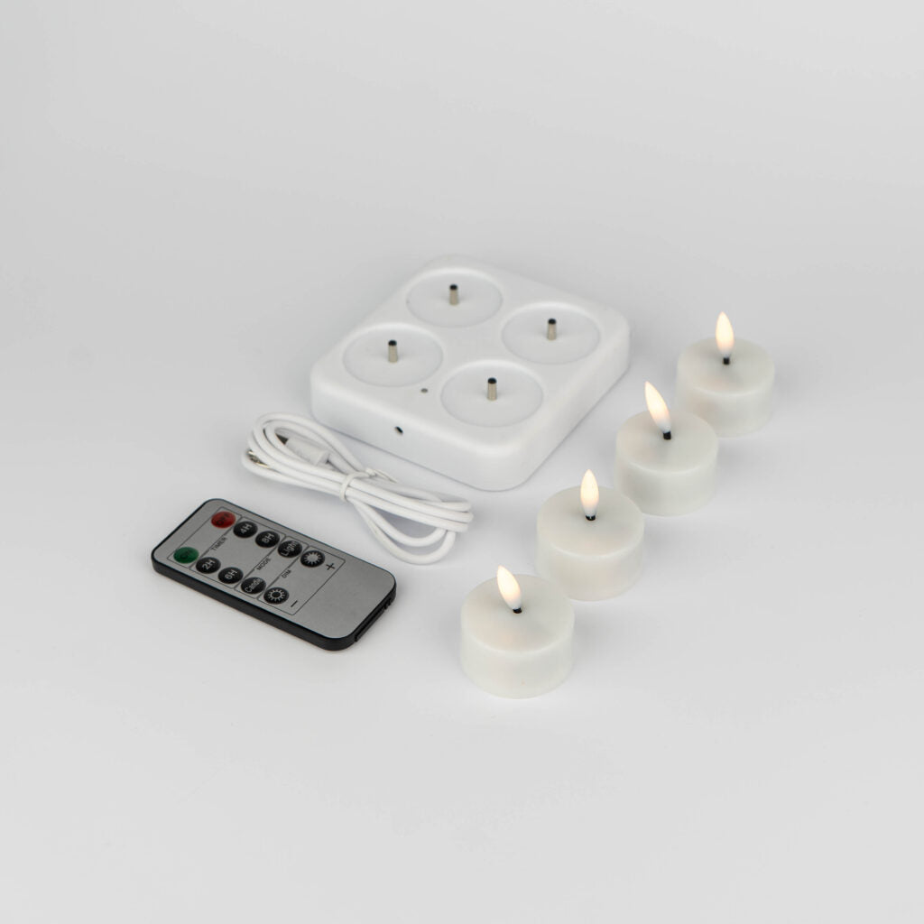 Oppladbare LED-telys (flammeløse)
