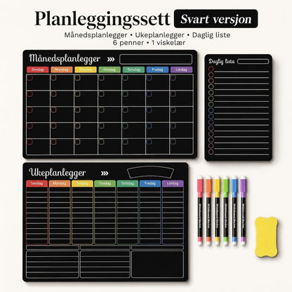Magnetisk Familieplanlegger – Måneds-, Ukes- og Dagstavle