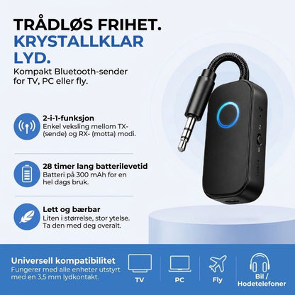 Bluetooth Lydadapter – Sender/Mottaker