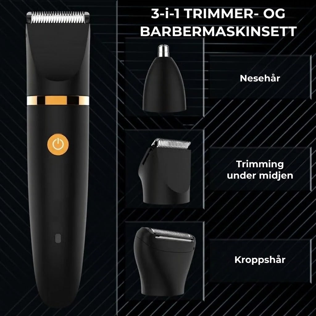 3-i-1 Elektrisk kroppstrimmer for menn