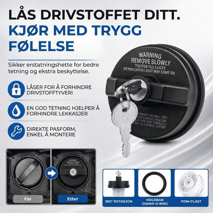 Låsbart tanklokk med tyverisikring