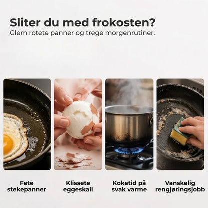 Eggekoker for mikrobølgeovn med lokk og håndtak