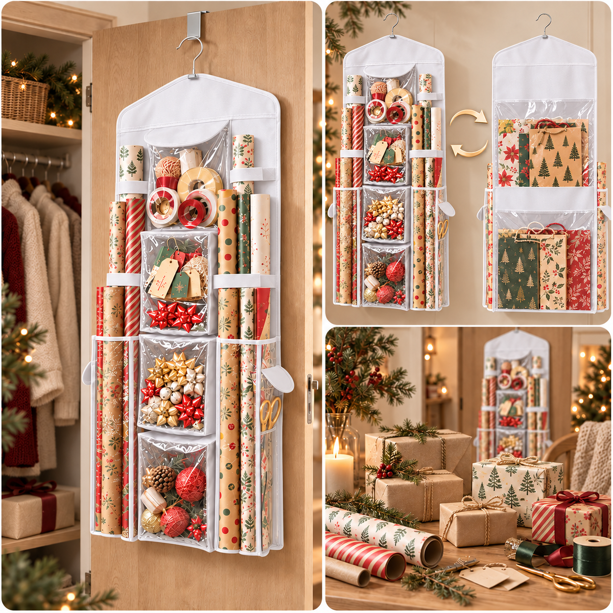 Wrap & Ready – Hengende oppbevaring for gaveinnpakning