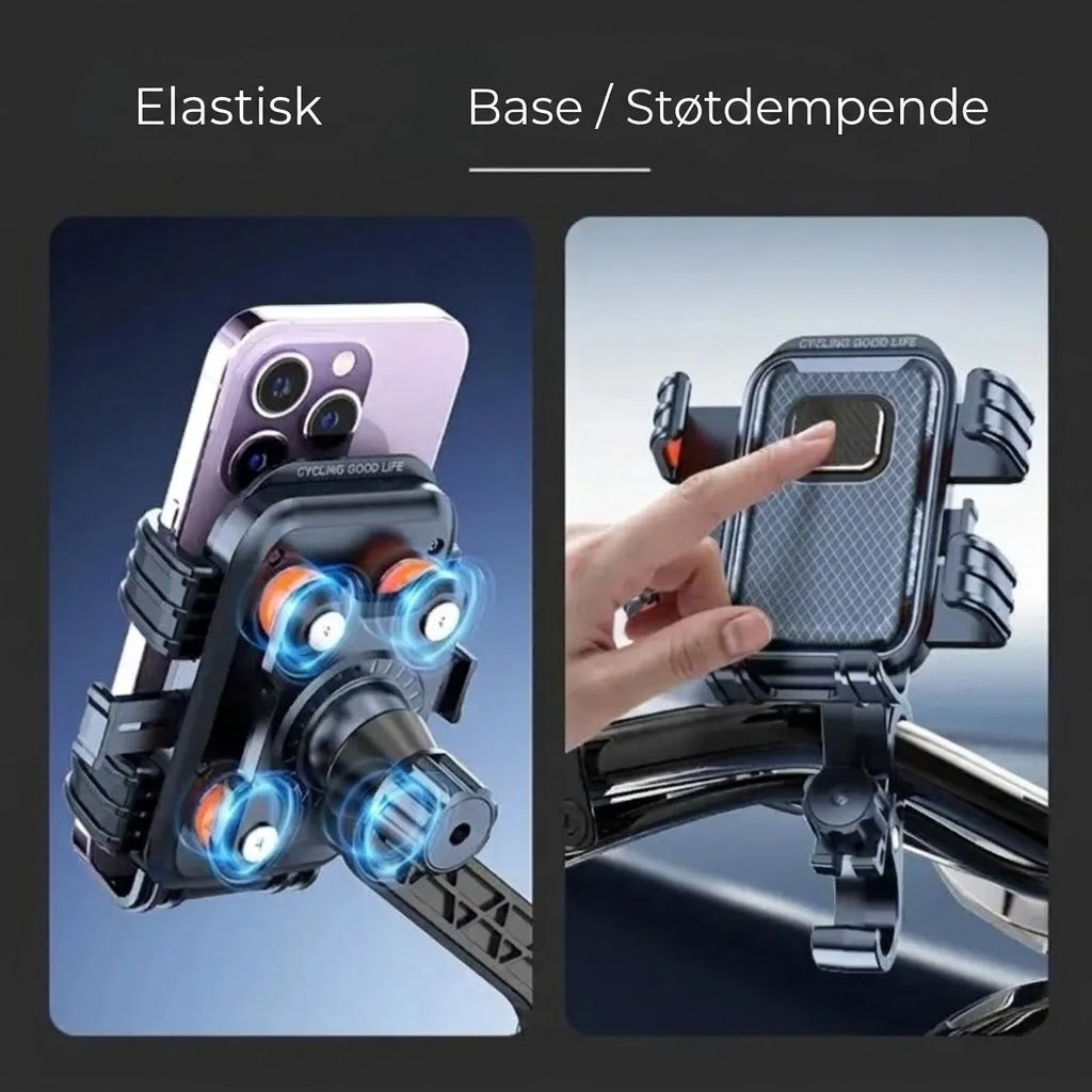 Universell mobilholder for sykkel og moped