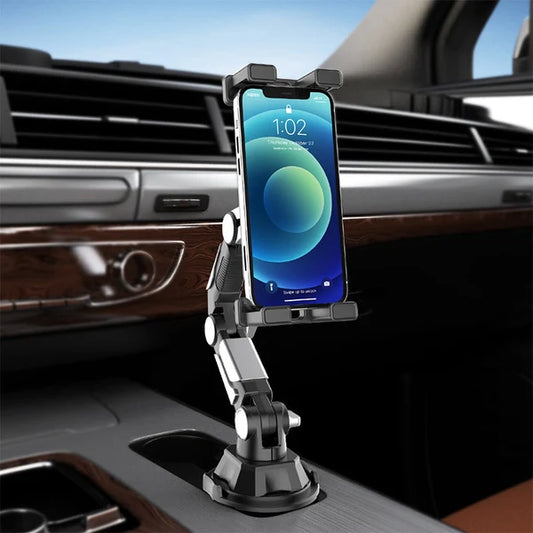 Bilholder for mobil og nettbrett med justerbar arm