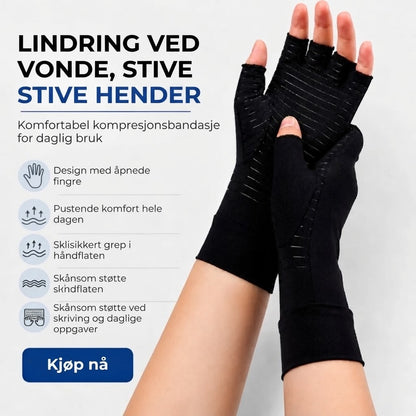 Kobber kompresjonshansker – 1 par