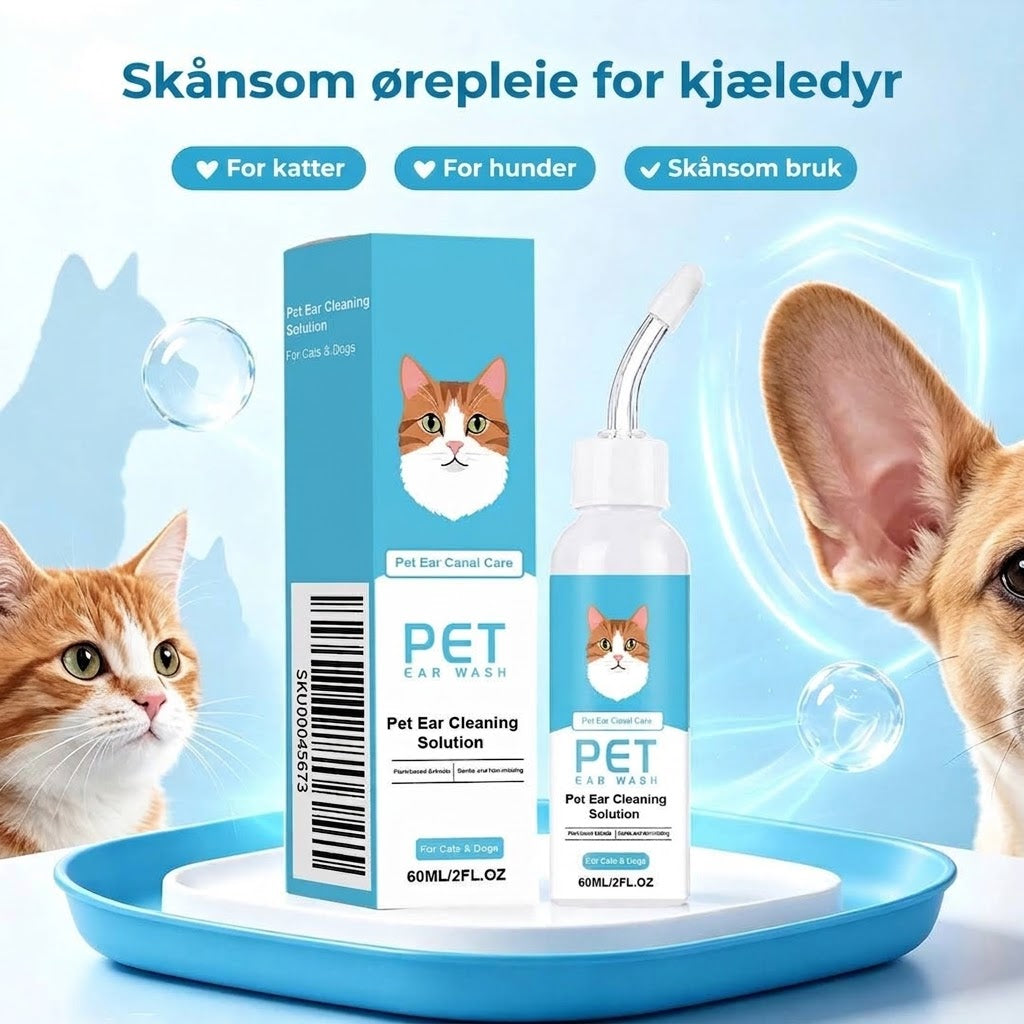 Ørerens-dråper for hund og katt 60 ml