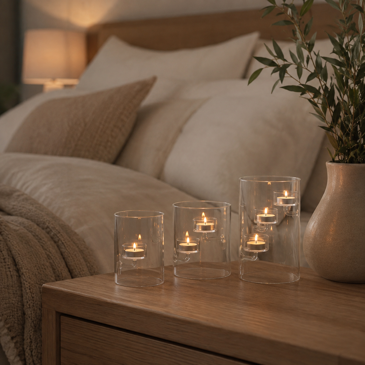 Cylinder Glow – Glasslykter i 3-pakning