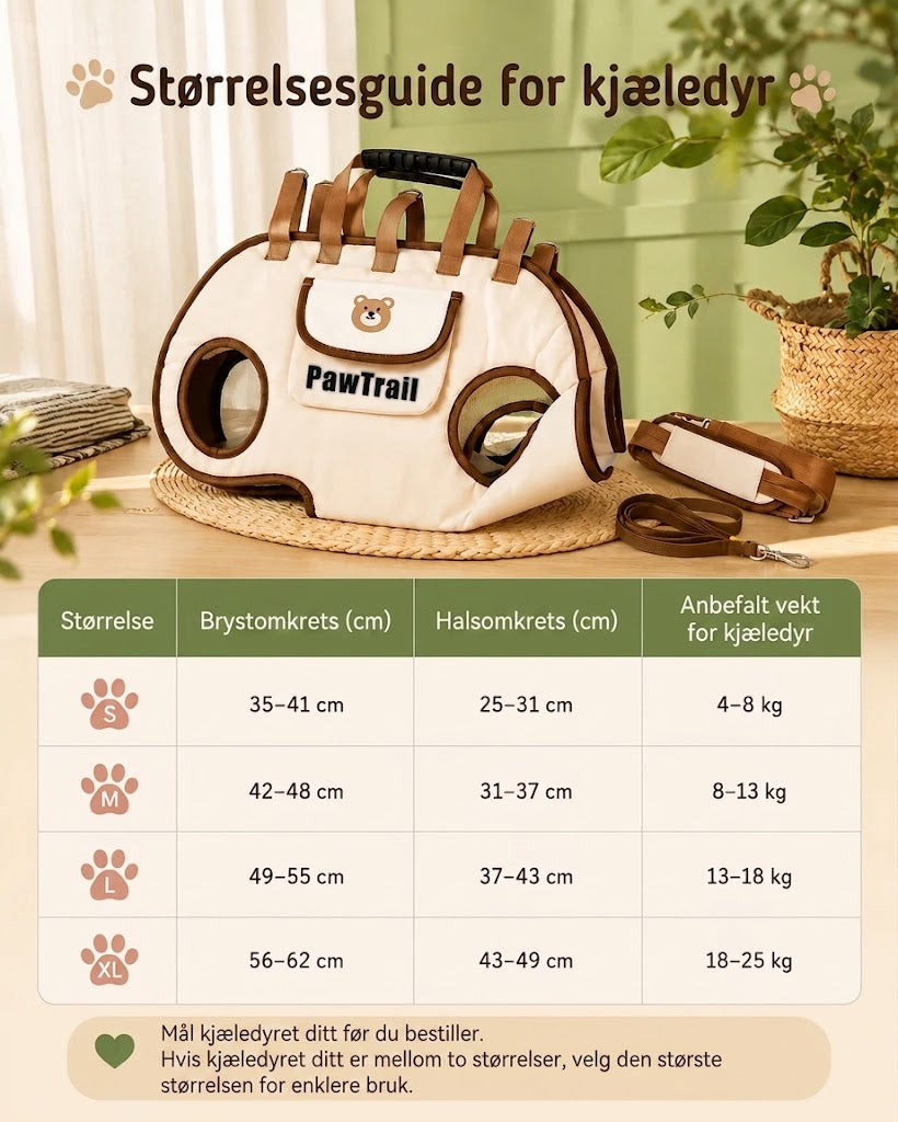Paw Trail Companion Carrier – Dyrebærer i mykt materiale