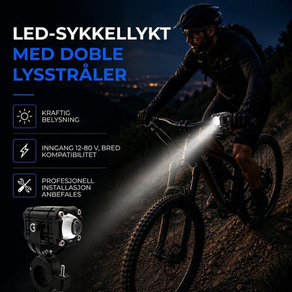LED-sykkellykt med dobbel lysstråle