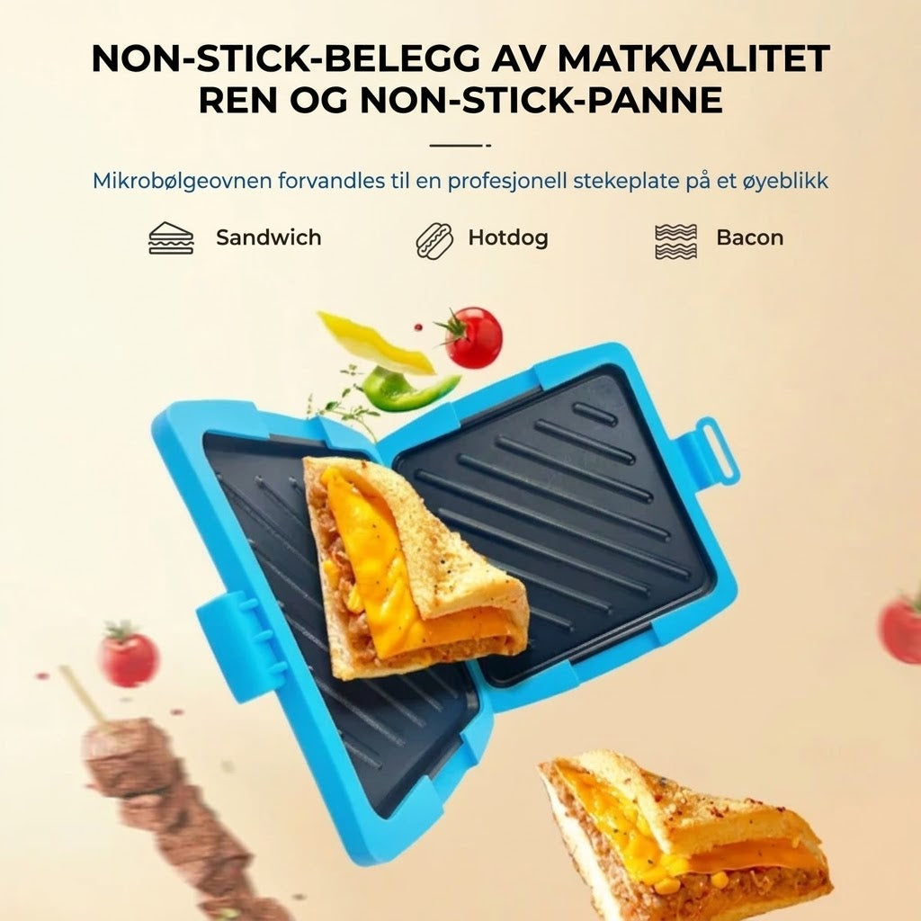 3-i-1 Mikrogrill med non-stick-belegg