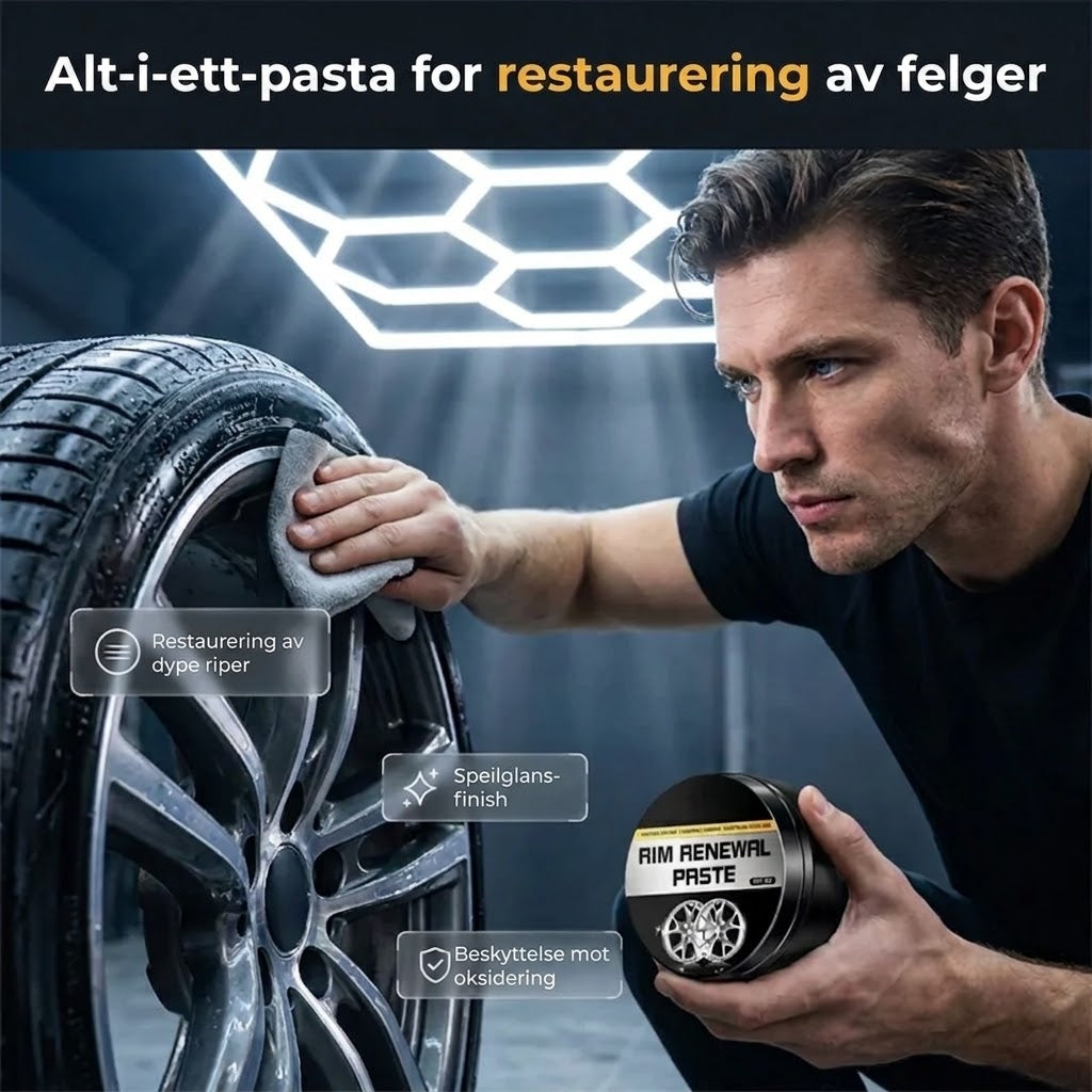 Hurtigvirkende renoveringspasta for felger