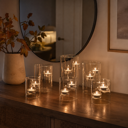 Cylinder Glow – Glasslykter i 3-pakning