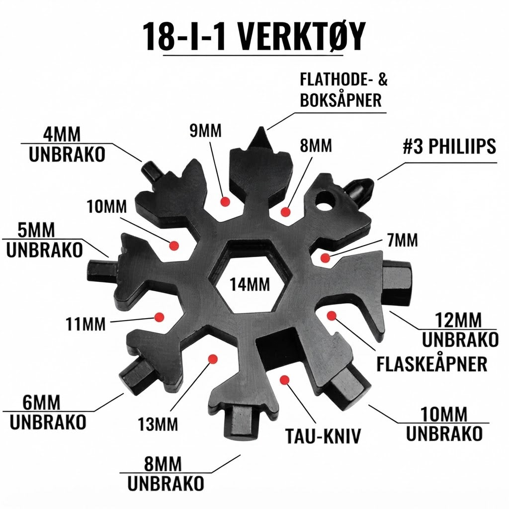 Snowflake™ 18-i-1 Multiverktøy
