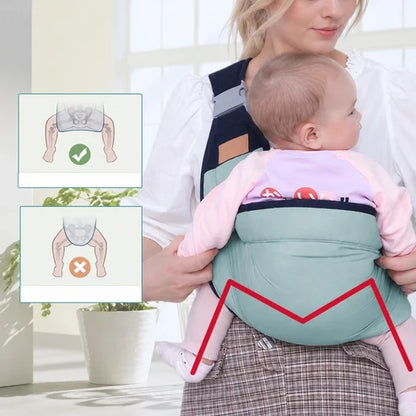 Ergonomisk bæresele med hoftestøtte for baby