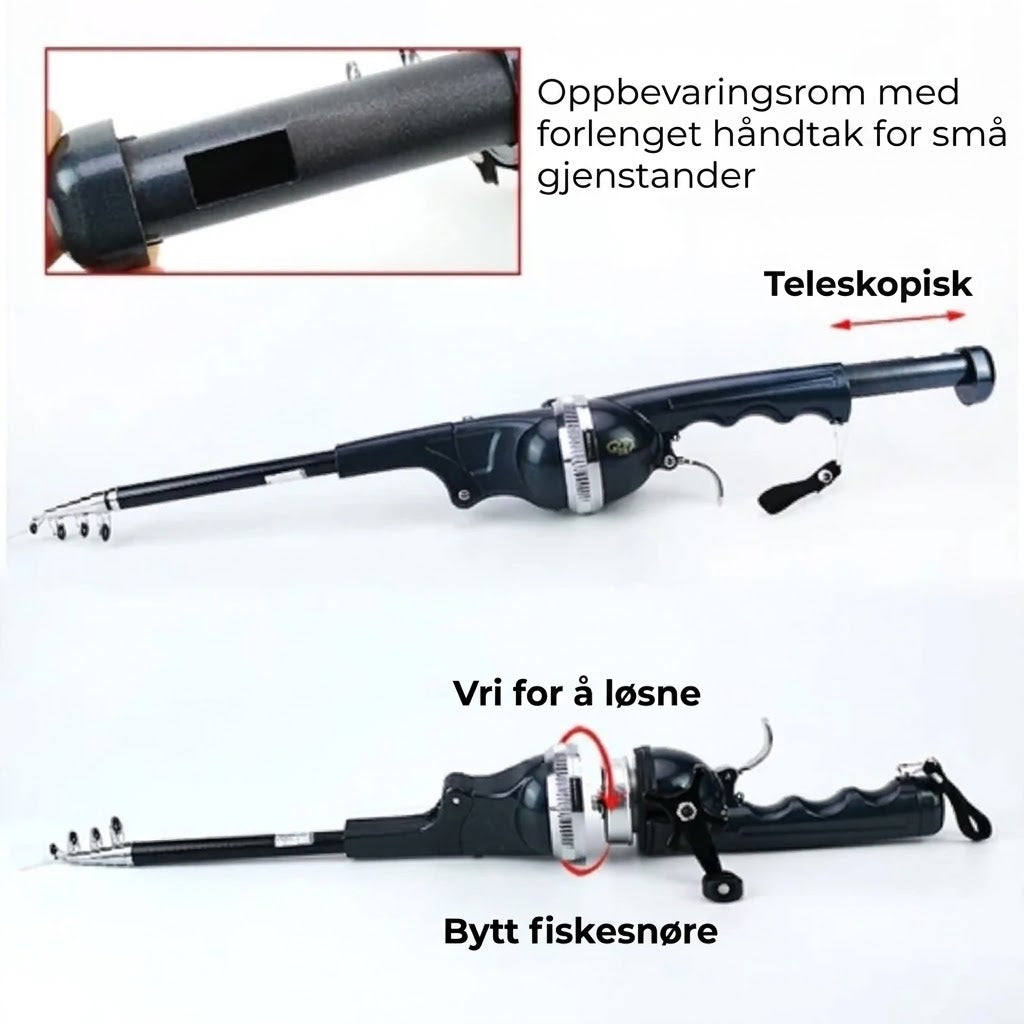 Kompakt teleskopisk fiskestang