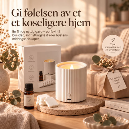 Oppladbar duftspreder med LED-lys