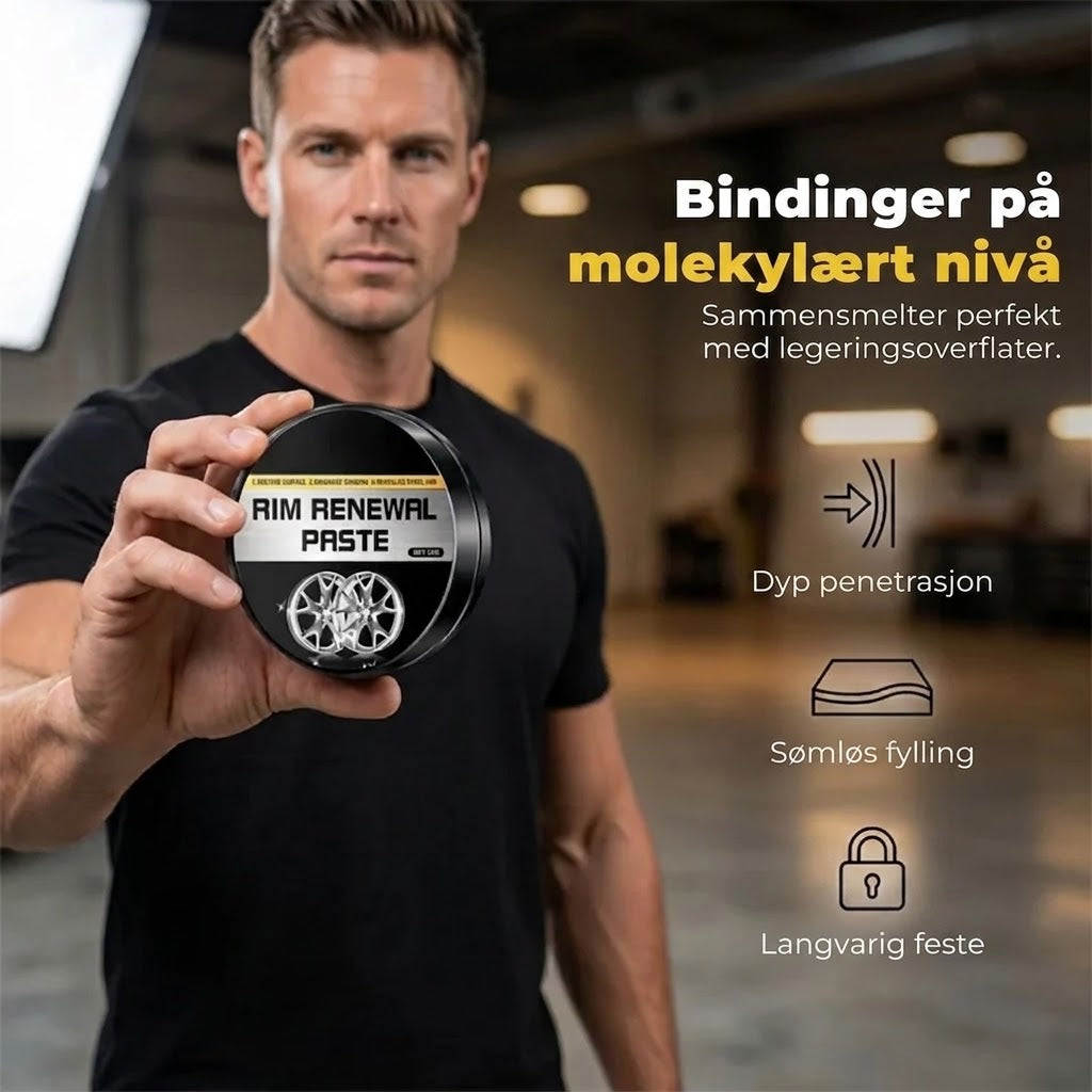 Hurtigvirkende renoveringspasta for felger
