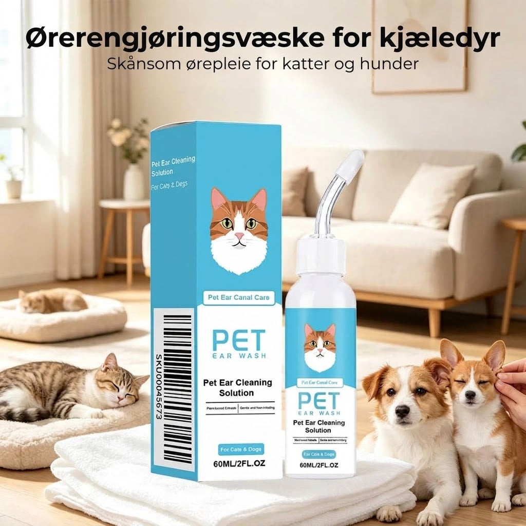 Ørerens-dråper for hund og katt 60 ml