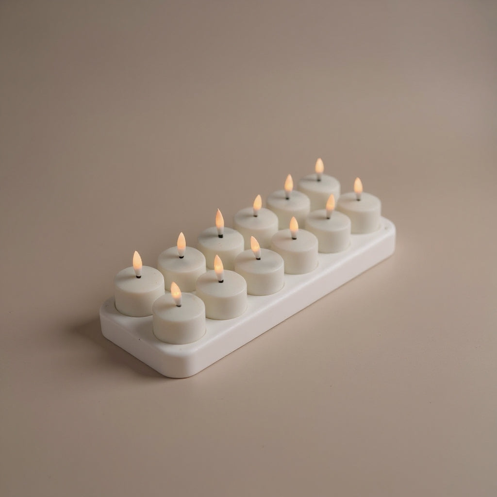 Oppladbare LED-telys (flammeløse)