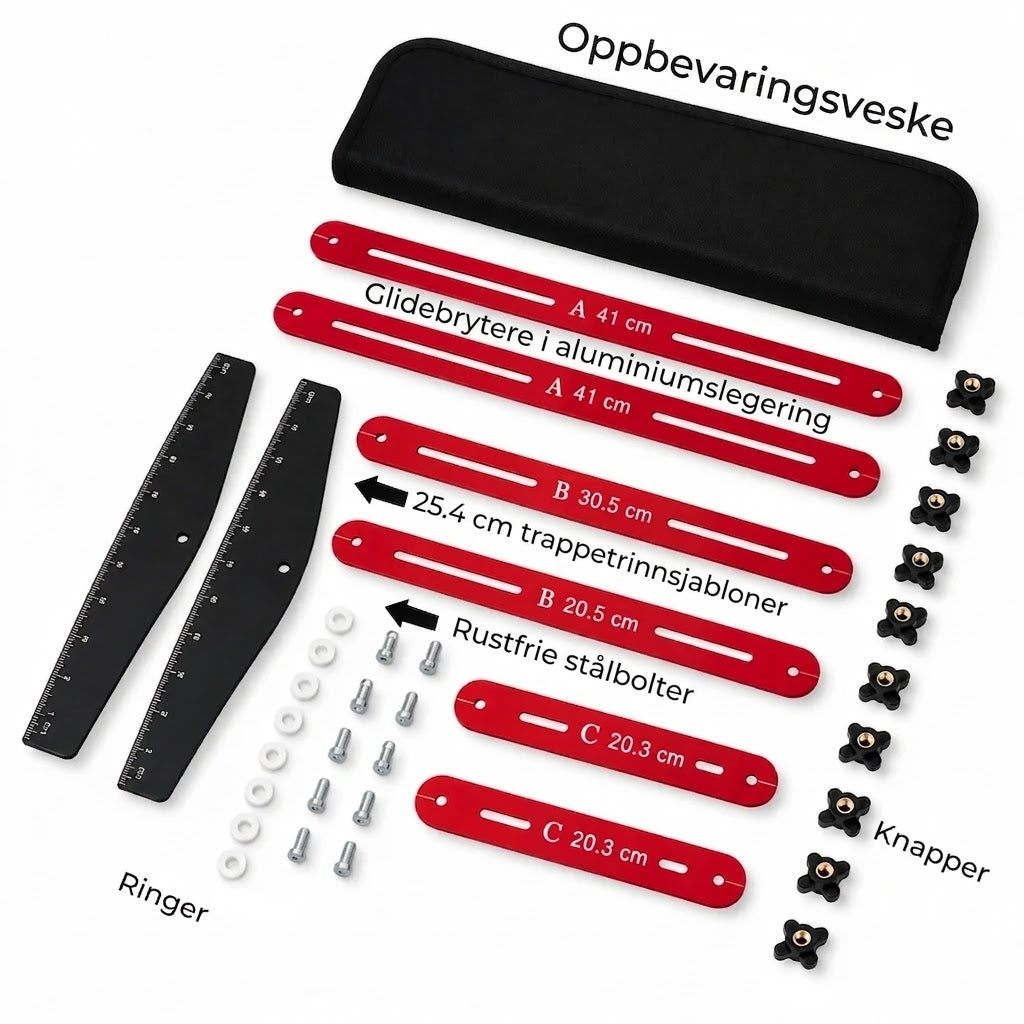 Sammenleggbar trappemal i aluminium