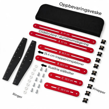 Sammenleggbar trappemal i aluminium