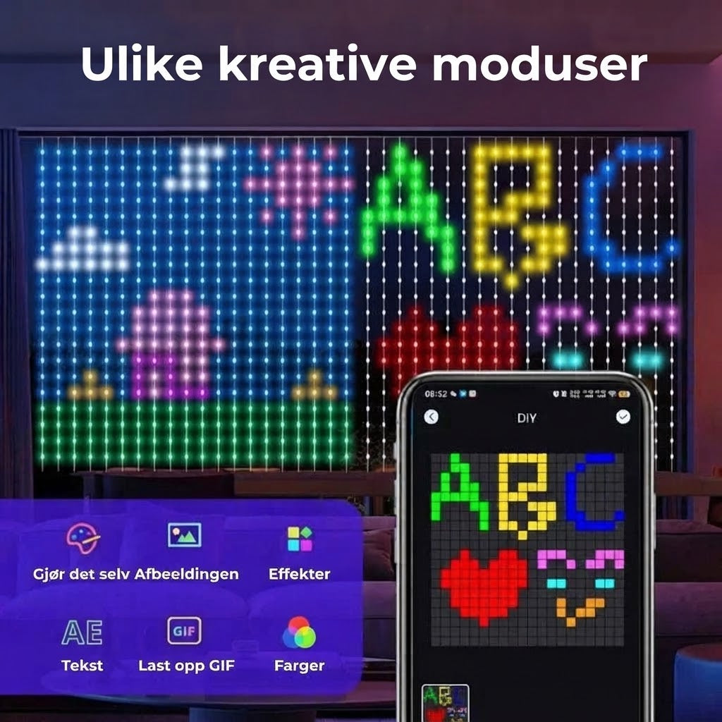 Smart LED-lysgardin – Skreddersy ditt eget lysdesign via APP