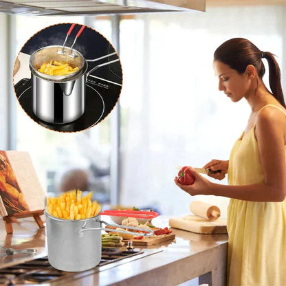 🍟🍤 -60% ! 🥘Multifunksjonell frityrgryte i 304 rustfritt stål – Sprutsikker, oljebesparende og allsidig.