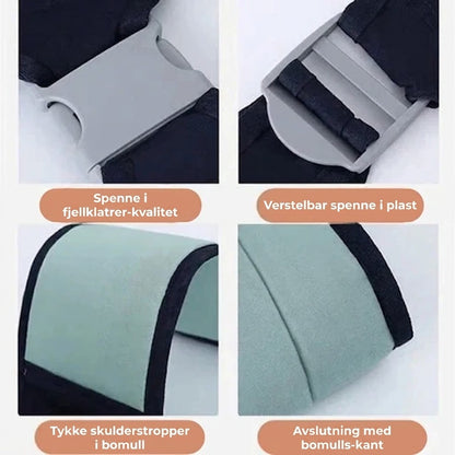 Ergonomisk bæresele med hoftestøtte for baby