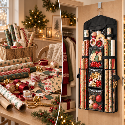 Wrap & Ready – Hengende oppbevaring for gaveinnpakning