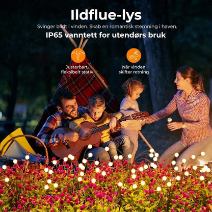 Ildfluer – Solcelledrevet hagebelysning