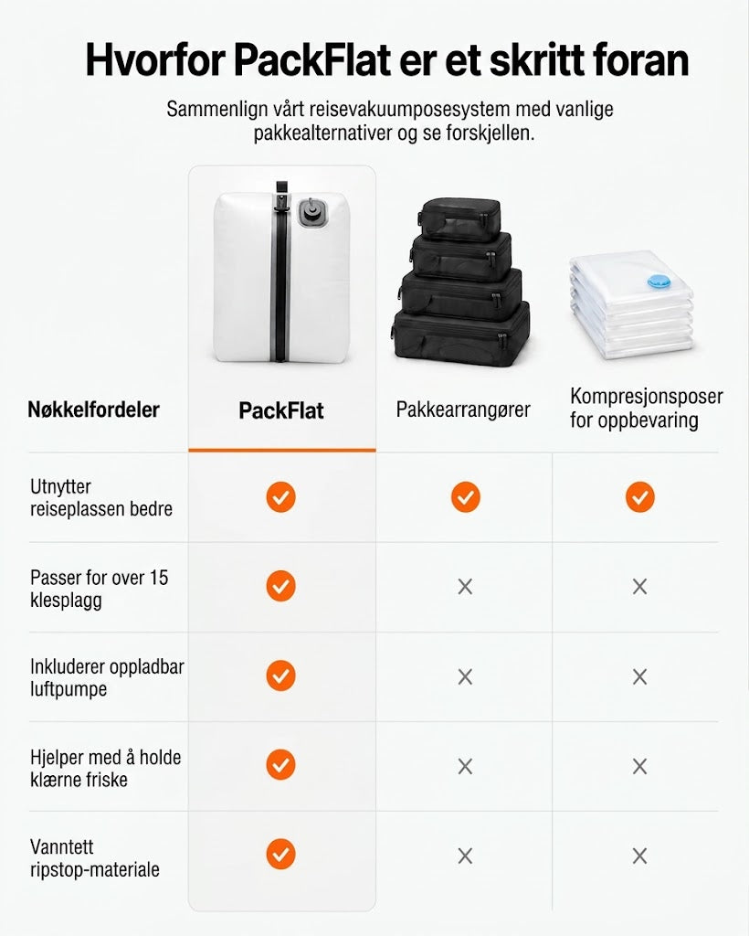 PackFlat Kompresjonskuber-sett (或 Sett med PackFlat kompresjonskuber)