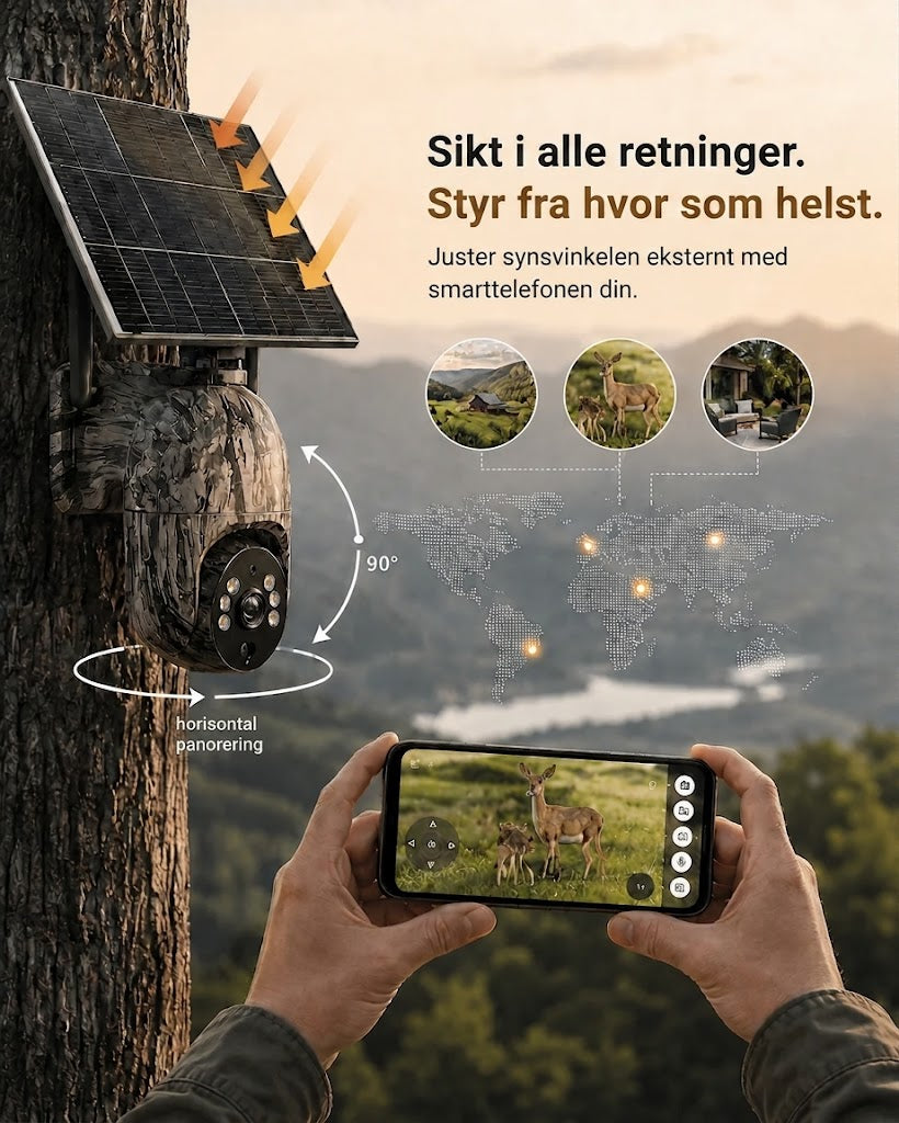 SolarWatch 360 Camo – Trådløst solcelledrevet overvåkingskamera