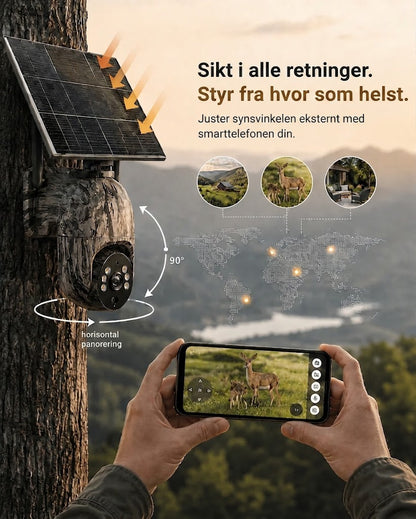 SolarWatch 360 Camo – Trådløst solcelledrevet overvåkingskamera