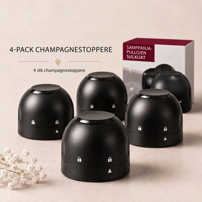 Flaskestopper for vin og champagne