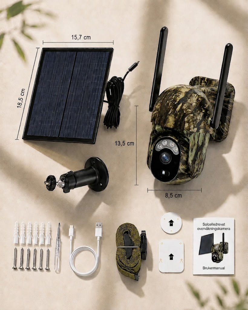 SolarWatch 360 Camo – Trådløst solcelledrevet overvåkingskamera