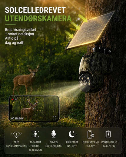 SolarWatch 360 Camo – Trådløst solcelledrevet overvåkingskamera