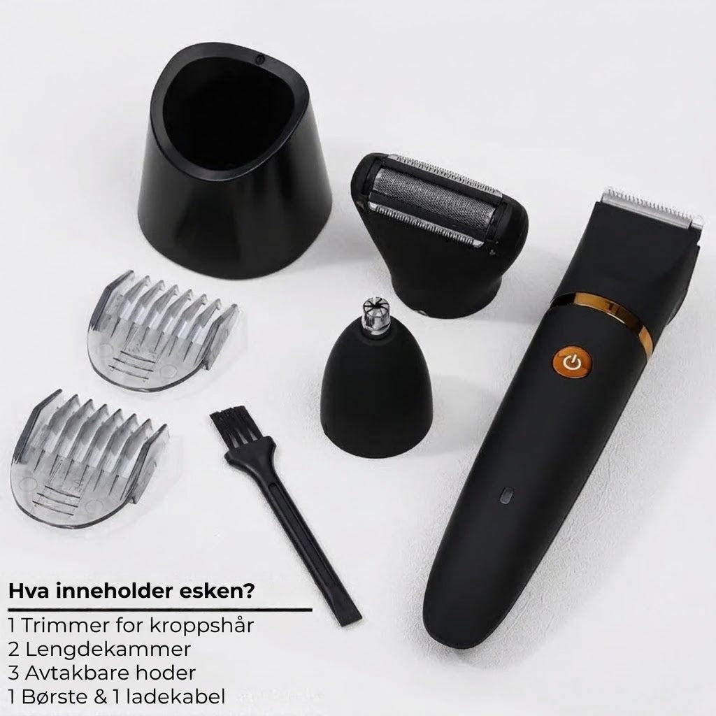 3-i-1 Elektrisk kroppstrimmer for menn