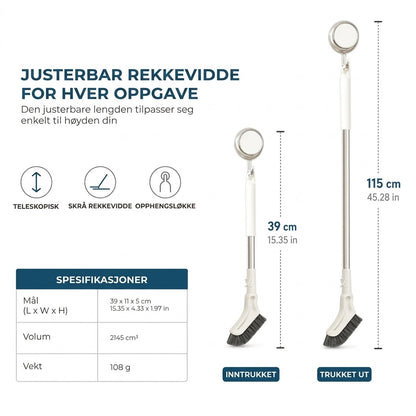 Uttrekkbar fugebørste