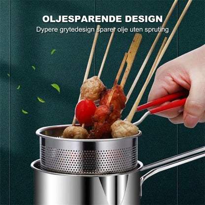 🍟🍤 -60% ! 🥘Multifunksjonell frityrgryte i 304 rustfritt stål – Sprutsikker, oljebesparende og allsidig.