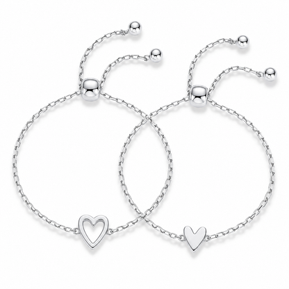 Love Bracelet Set – Matchende hjertearmbånd i 14K gullbelagt