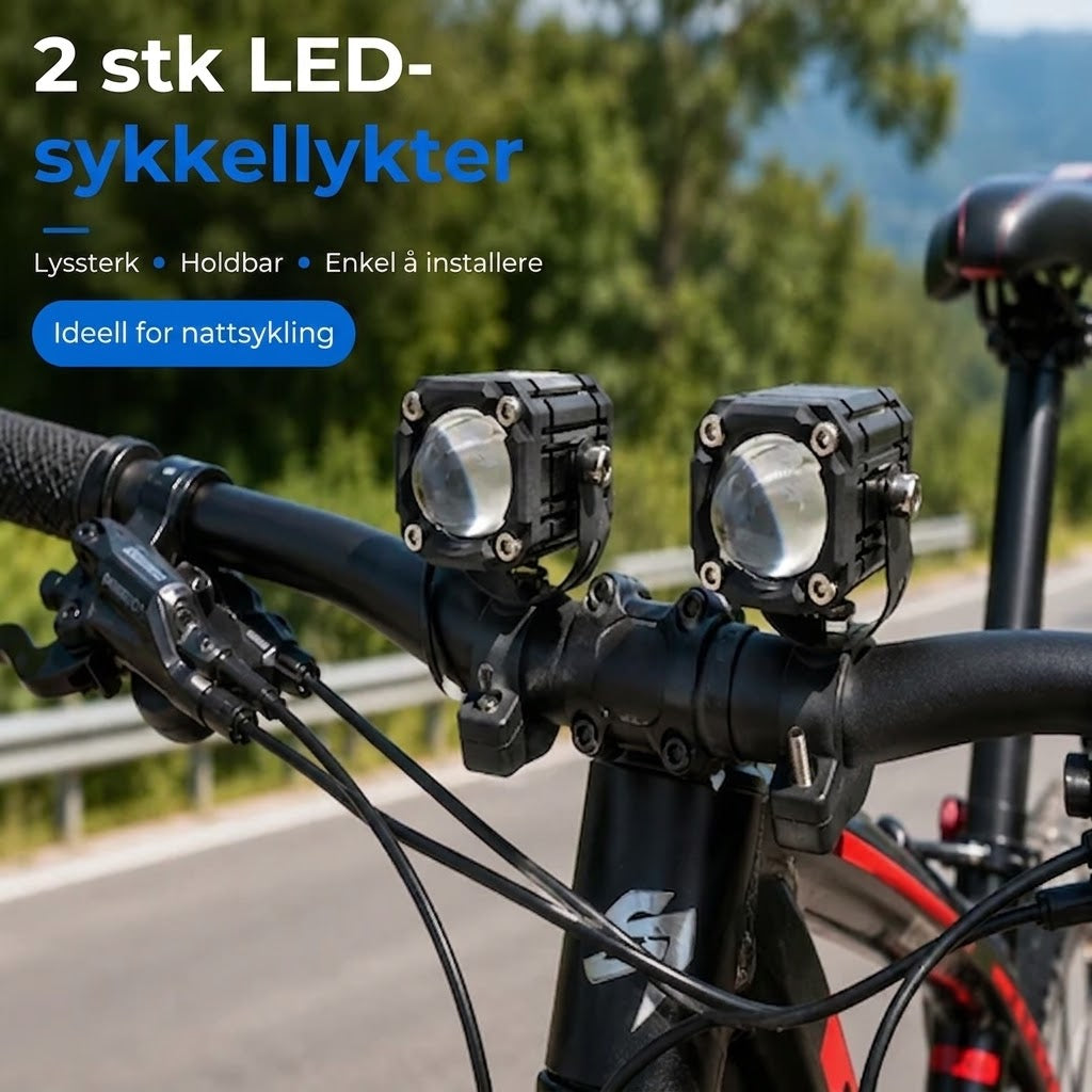 LED-sykkellykt med dobbel lysstråle
