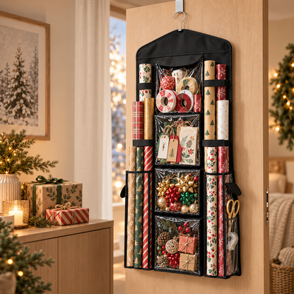 Wrap & Ready – Hengende oppbevaring for gaveinnpakning