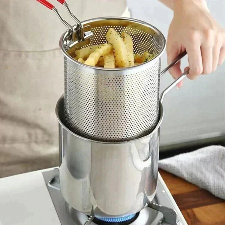 🍟🍤 -60% ! 🥘Multifunksjonell frityrgryte i 304 rustfritt stål – Sprutsikker, oljebesparende og allsidig.
