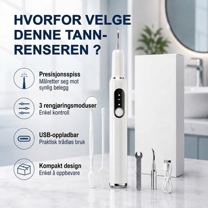 Bærbart ultralyd-tannrenser og tannsteinfjerner-sett